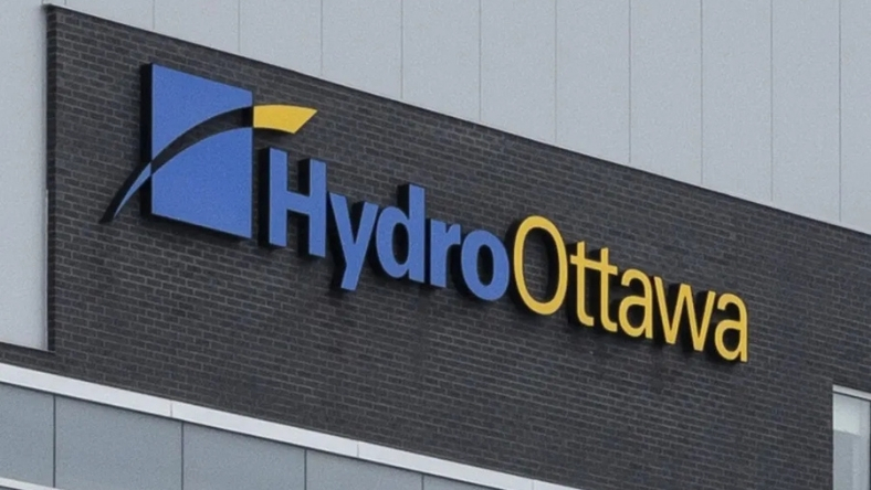 Hydro Ottawa sign on utility building exterior